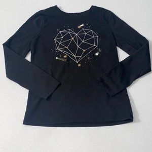 Cat & Jack girl's long sleeve galaxy heart shirt sz L (10-12)
